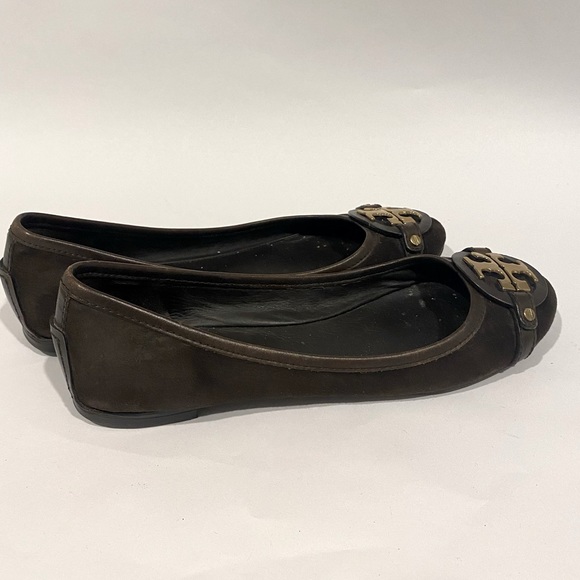 Tory Burch Chocolate Suede Aaden Ballet Flat Size 8.5 - Picture 5 of 7